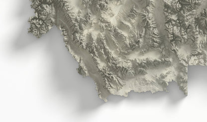 Montana Map ~ 2D Minimalist Topographic Relief Print ~ Shaded Relief