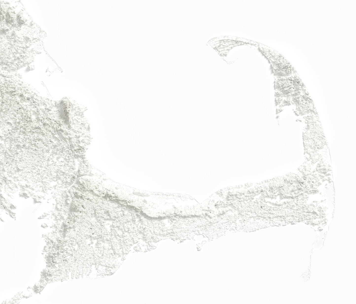 Massachusetts Map ~ 2D Minimalist Topographic Relief Print ~ Shaded Relief