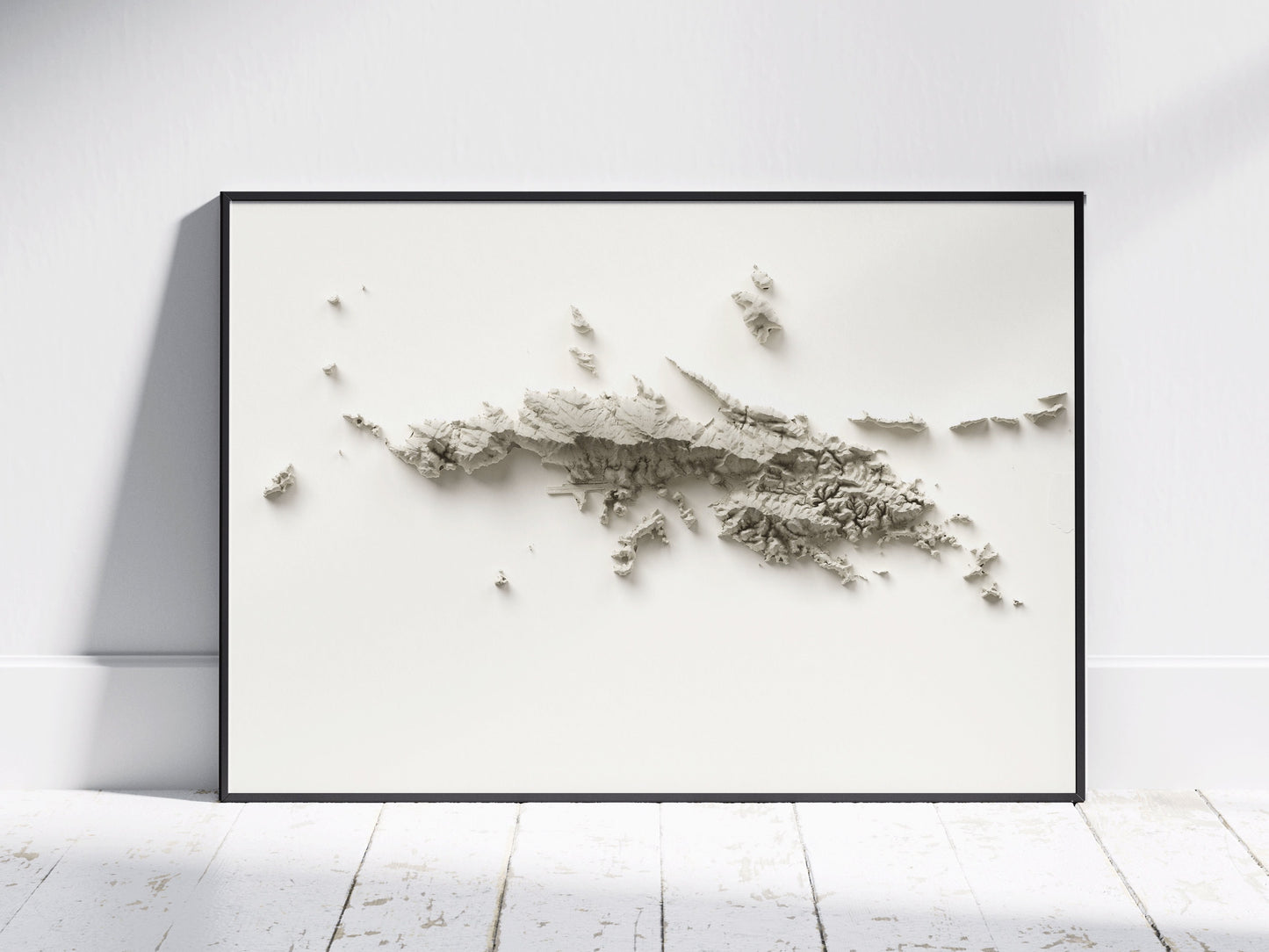 St Thomas, US Virgin Islands Map ~ 2D Minimalist Topographic Relief Print ~ Poster Wall Art Modern Decor