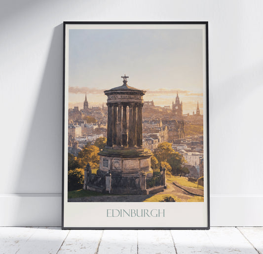 Edinburgh Travel Print ~ Vintage Style Painting Poster Classic Scotland Travel Wall Art Home Decor Gift