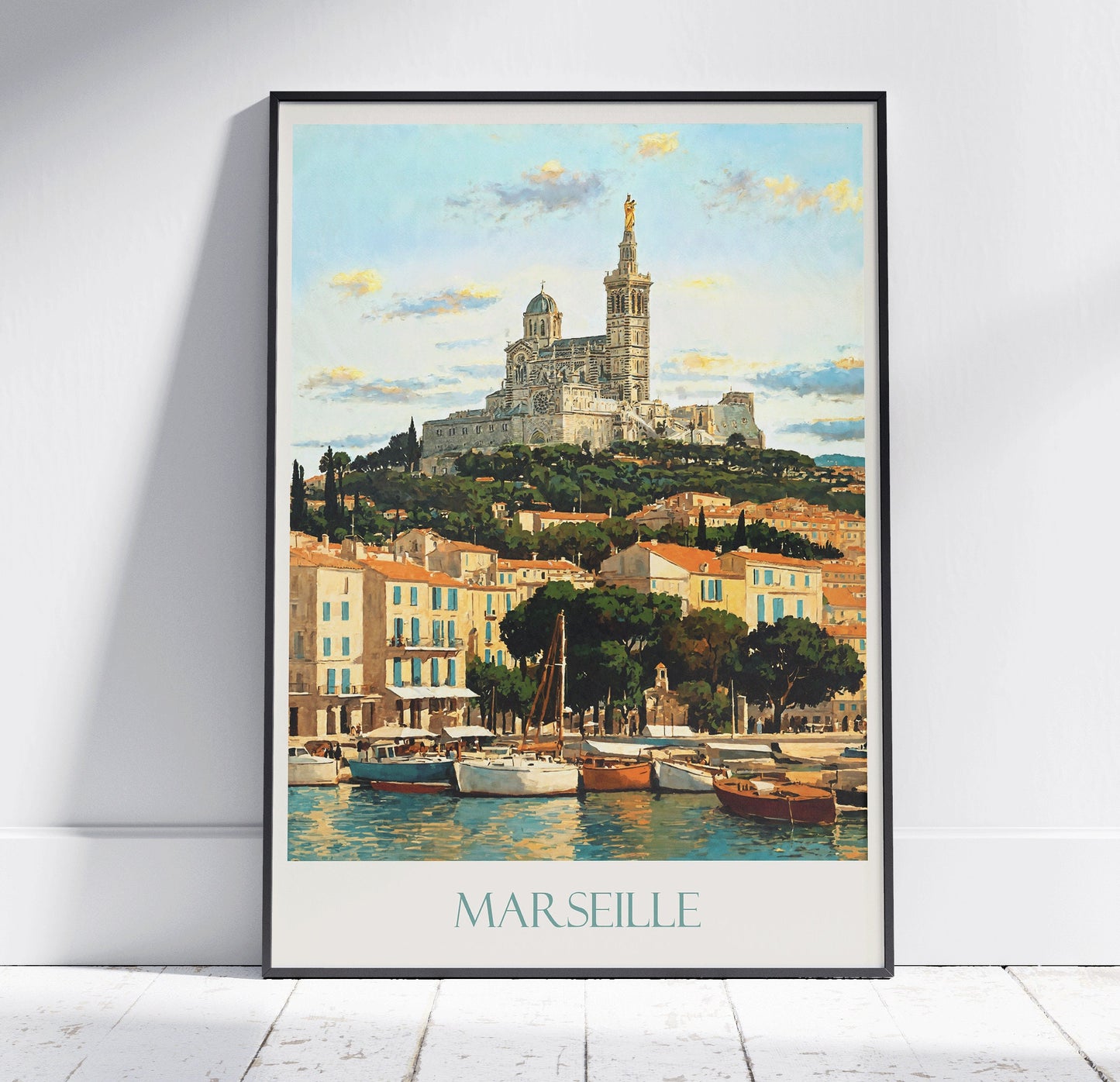 Marseille Travel Print ~ Vintage Style Painting France Classic Travel Poster Wall Art Home Decor