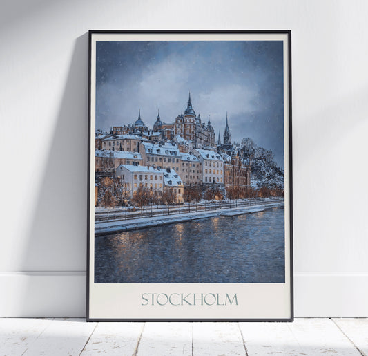 Stockholm Travel Print ~ Vintage Style Painting Classic Sweden Travel Poster Wall Art Home Decor