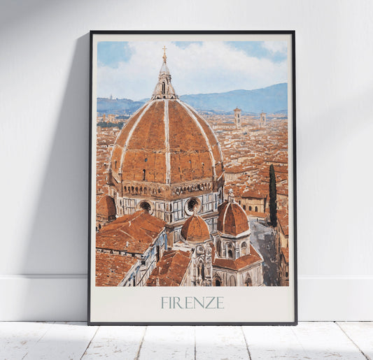 Florence Travel Print ~ Vintage Style Painting Italy Classic Travel Poster Wall Art Home Decor