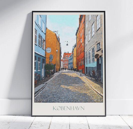 Copenhagen Travel Print ~ Vintage Style Painting Classic Travel Poster Wall Art Home Decor