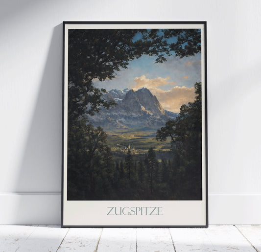 Zugspitze Travel Print ~ Vintage Style Painting Classic Germany Travel Poster Wall Art Home Decor