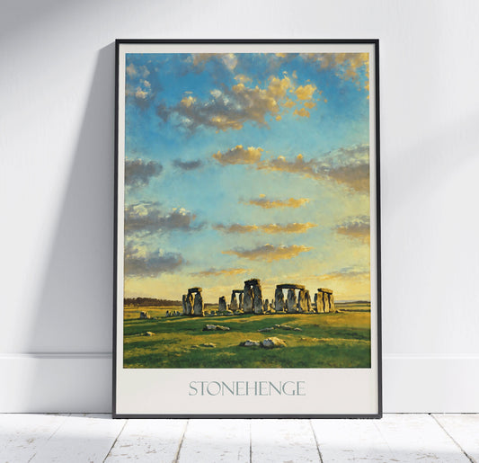 Stonehenge Travel Print ~ Vintage Style Painting Poster Classic Travel Wall Art Home Decor Gift