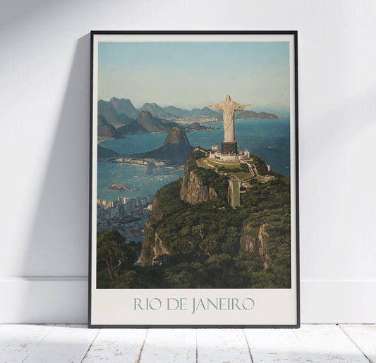 Rio de Janeiro Travel Print ~ Vintage Style Painting Brazil Classic Travel Poster Wall Art Home Decor