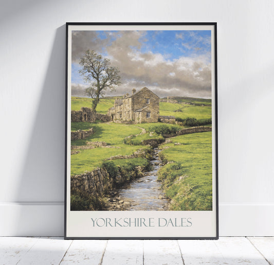 Yorkshire Dales Travel Print ~ Vintage Style Painting Classic Travel Poster Wall Art Home Decor