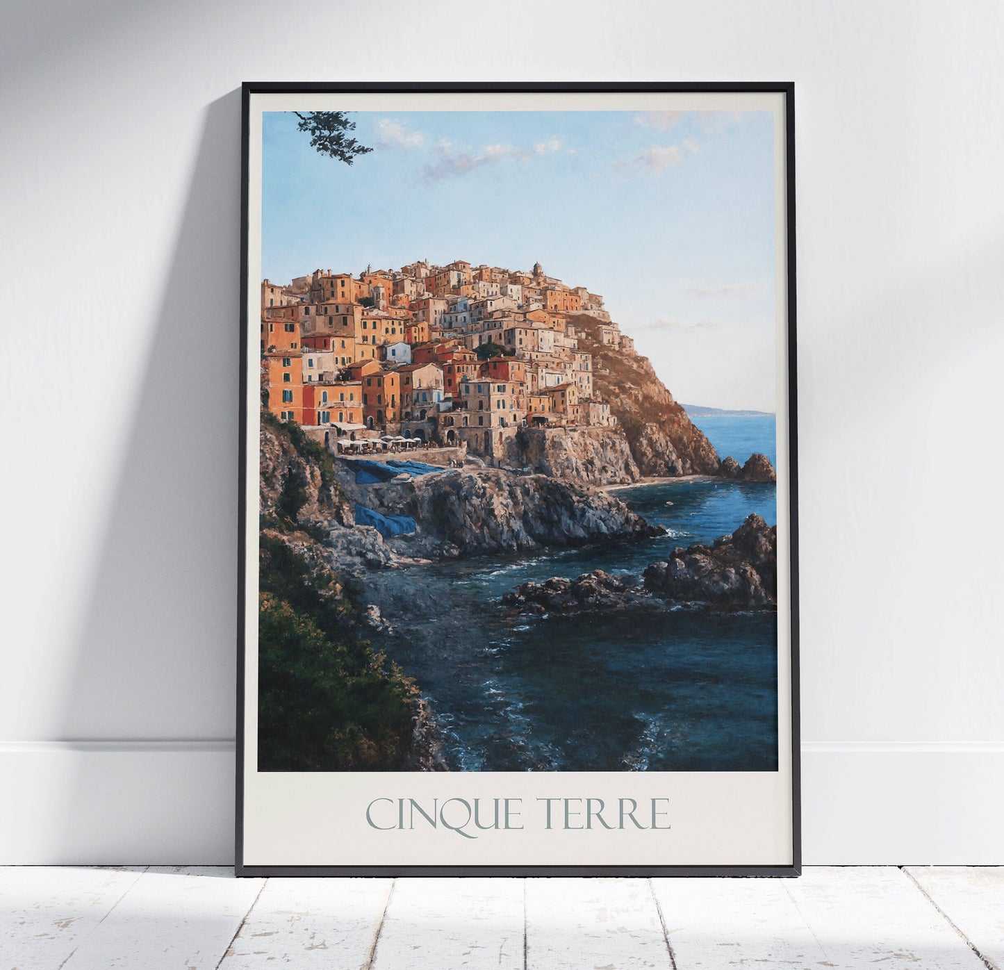 Cinque Terre Travel Print ~ Vintage Style Painting Italy Classic Travel Poster Wall Art Home Decor