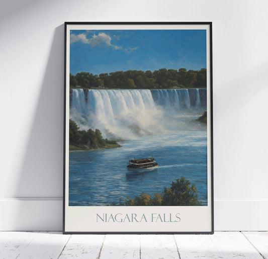 Niagara Falls Travel Print ~ Vintage Style Painting Classic Travel Poster Wall Art Home Decor