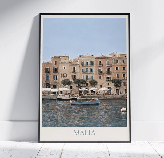 Malta Travel Print ~ Vintage Style Painting Classic Travel Poster Wall Art Home Decor