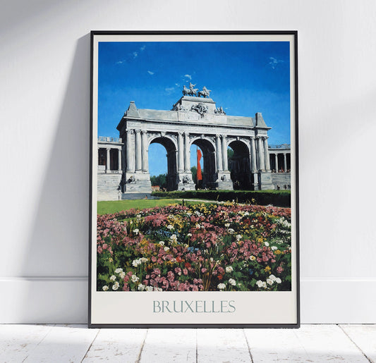 Brussels Travel Print ~ Vintage Style Painting Classic Belgium Travel Poster Wall Art Home Decor