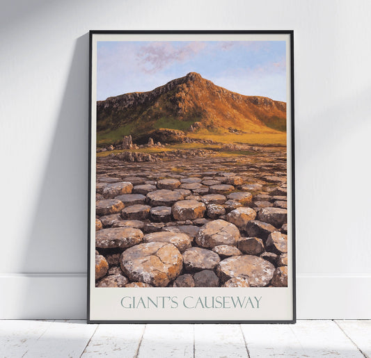 Giant's Causeway Travel Print ~ Vintage Style Painting Classic Northern Ireland Travel Poster Wall Art Home Decor