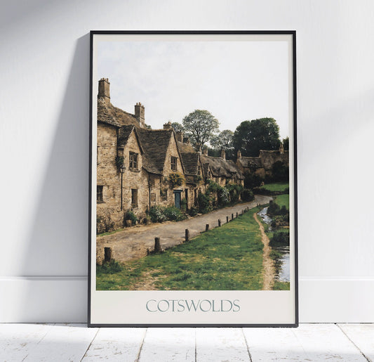 Cotswolds Travel Print ~ Vintage Style Painting Classic Travel Poster Wall Art Home Decor