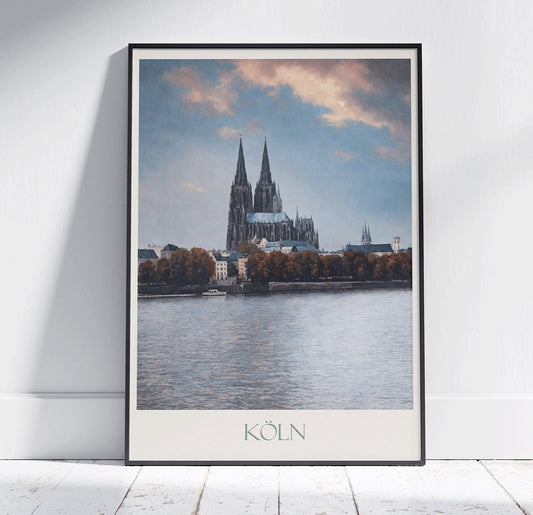 Cologne Travel Print ~ Vintage Style Painting Classic Germany Travel Poster Wall Art Home Decor