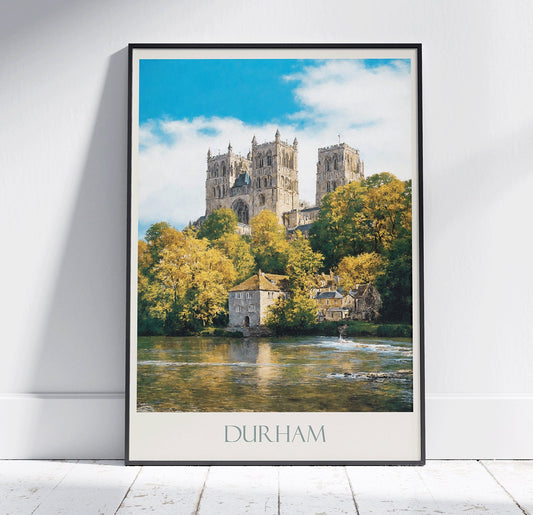 Durham Travel Print ~ Vintage Style Painting Classic Travel Poster Wall Art Home Decor