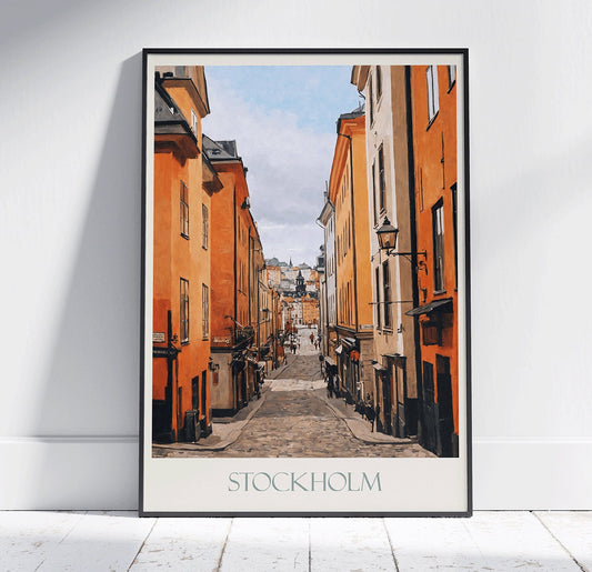 Stockholm Travel Print ~ Vintage Style Painting Classic Sweden Travel Poster Wall Art Home Decor