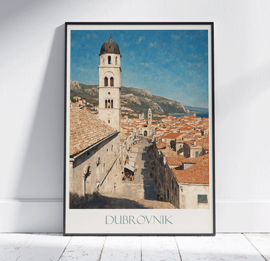 Dubrovnik Travel Print ~ Vintage Style Painting Croatia Classic Travel Poster Wall Art Home Decor