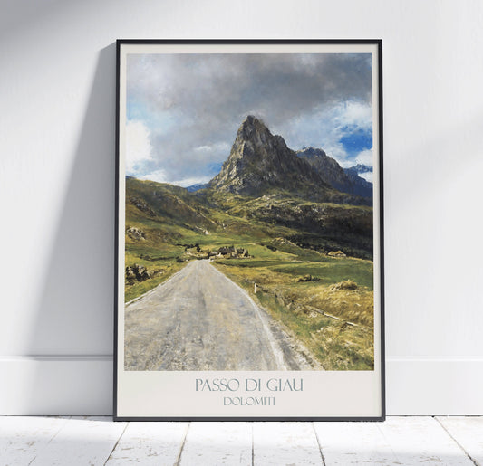 Dolomites Travel Print, Giau Pass ~ Vintage Style Painting Classic Travel Poster Wall Art Home Decor