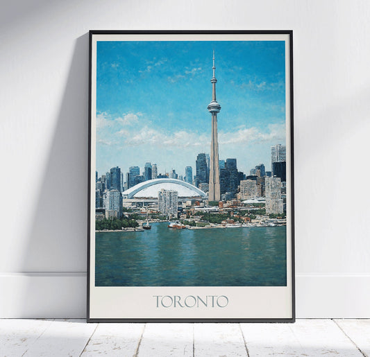 Toronto Travel Print, CN Tower ~ Classic Painting CN Tower Poster | CN Tower Wall Art | Toronto Travel Poster | Toronto Poster | Ontario