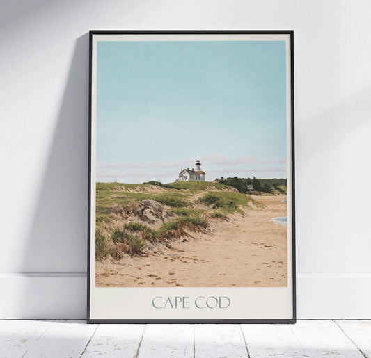 Cape Cod Travel Print ~ Vintage Style Painting Classic Massachusetts New England Travel Poster Wall Art Home Decor