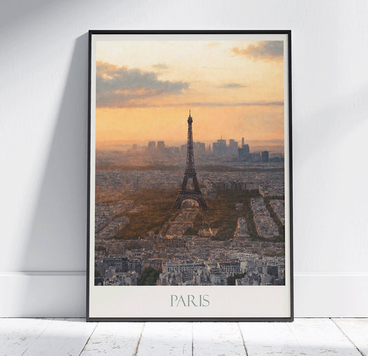 Paris Travel Print ~ Vintage Style Painting France Classic Travel Poster Wall Art Home Decor