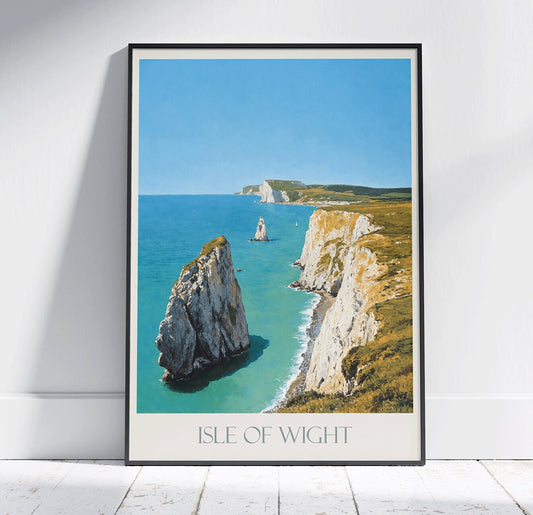 Isle of Wight Travel Print ~ Vintage Style Painting Classic Travel Poster Wall Art Home Decor