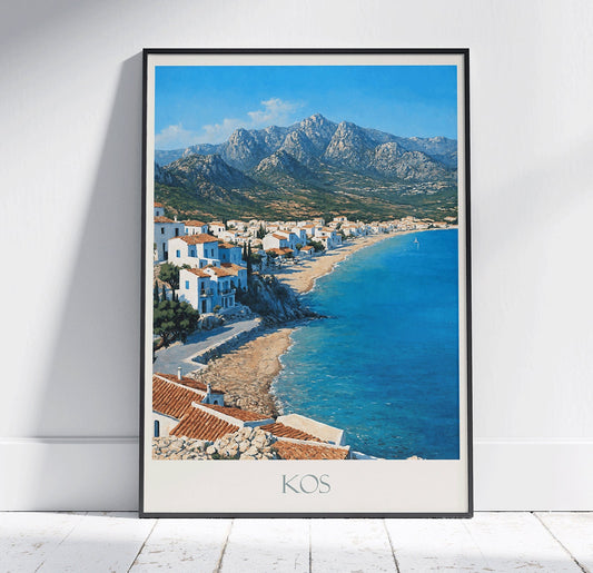 Kos Travel Print ~ Vintage Style Painting Greece Classic Travel Poster Wall Art Home Decor