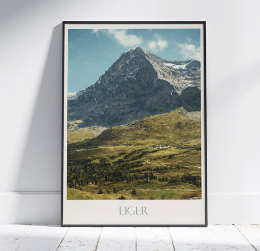 Eiger Travel Print ~ Vintage Style Painting Switzerland Classic Travel Poster Wall Art Home Decor