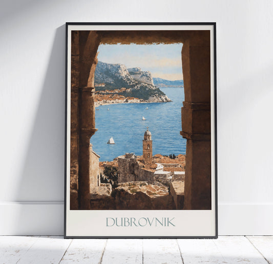 Dubrovnik Travel Print ~ Vintage Style Painting Croatia Classic Travel Poster Wall Art Home Decor