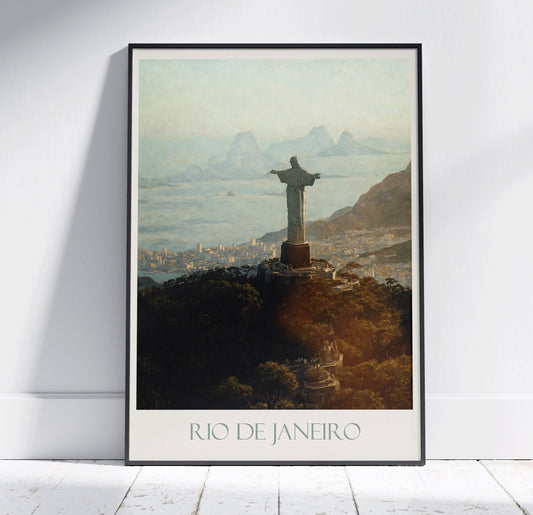 Rio de Janeiro Travel Print ~ Vintage Style Painting Brazil Classic Travel Poster Wall Art Home Decor