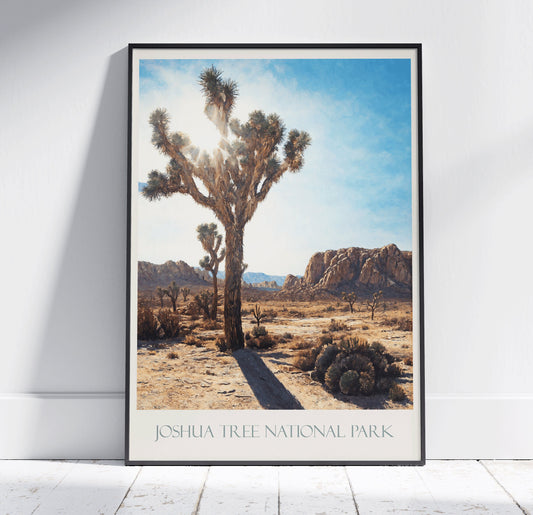 Joshua Tree National Park Travel Print ~ Vintage Style Painting Classic California Travel Poster Wall Art Home Decor