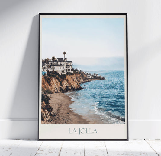 La Jolla Travel Print ~ Vintage Style Painting Classic California Travel Poster Wall Art Home Decor