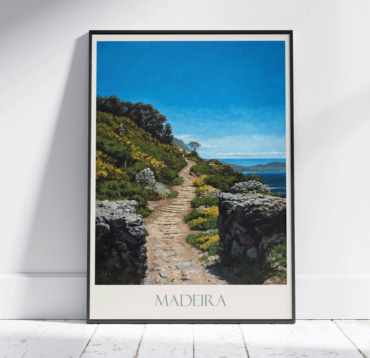 Madeira Travel Print ~ Vintage Style Painting Portugal Classic Travel Poster Wall Art Home Decor