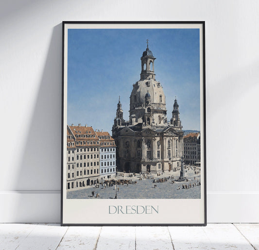 Dresden Travel Print ~ Vintage Style Painting Classic Germany Travel Poster Wall Art Home Decor