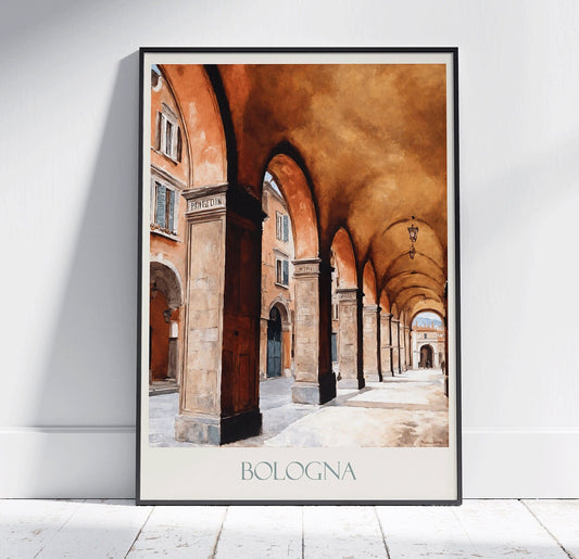 Bologna Travel Print ~ Vintage Style Painting Classic Italy Travel Poster Wall Art Home Decor