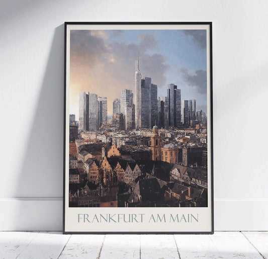 Frankfurt Travel Print ~ Vintage Style Painting Classic Germany Travel Poster Wall Art Home Decor