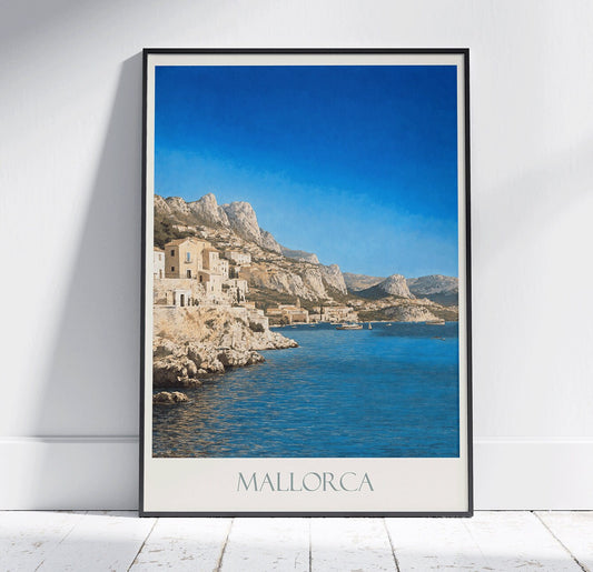 Mallorca Travel Print ~ Vintage Style Painting Classic Spain Travel Poster Wall Art Home Decor