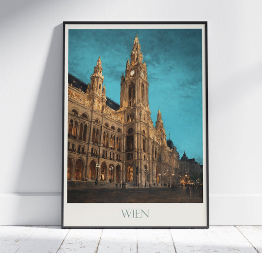 Vienna Travel Print ~ Vintage Style Painting Austria Classic Travel Poster Wall Art Home Decor