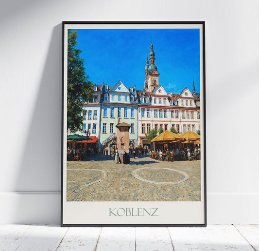 Koblenz Travel Print, Germany ~ Koblenz Poster | Koblenz Wall Art | Koblenz Travel Poster | Koblenz Home Decor | Classic Painting