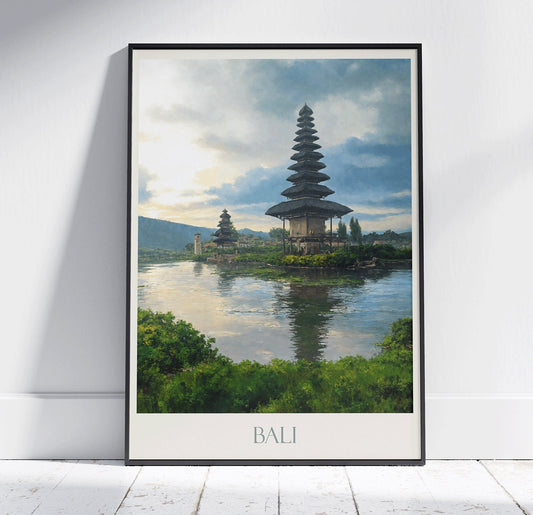 Bali Travel Print ~ Vintage Style Painting Classic Indonesia Travel Poster Wall Art Home Decor