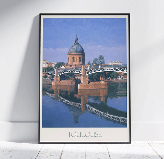 Toulouse Travel Print ~ Vintage Style Painting Classic France Travel Poster Wall Art Home Decor