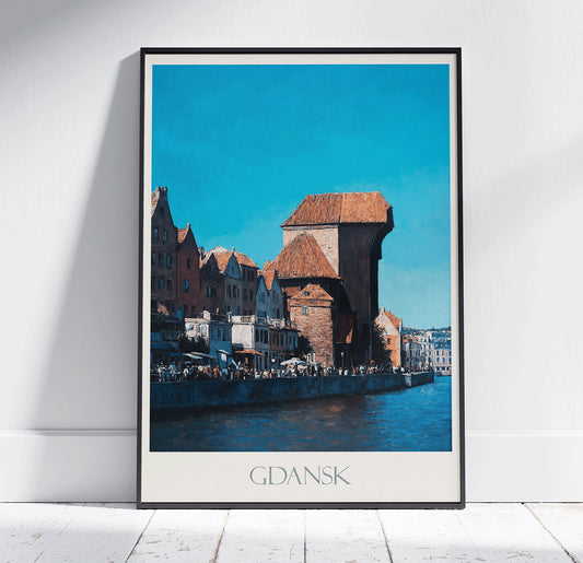 Gdansk Travel Print ~ Vintage Style Painting Classic Poland Travel Poster Wall Art Home Decor