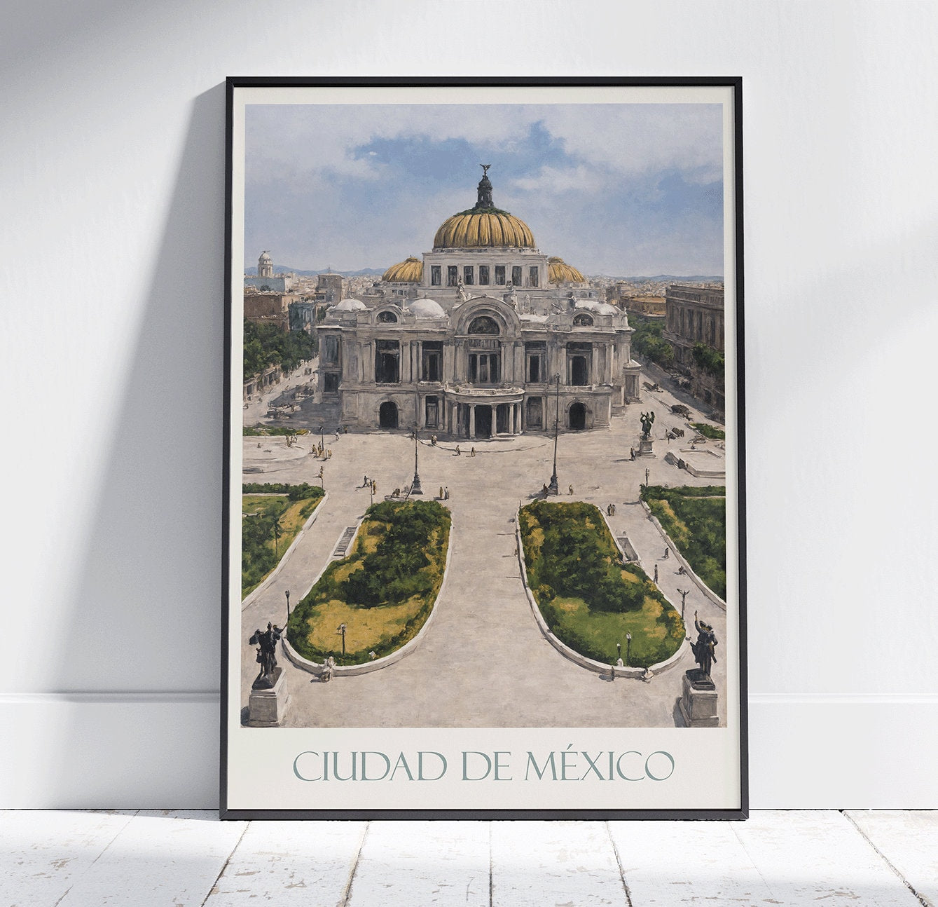 Mexico City Travel Print ~ Vintage Style Painting Classic Travel Poster Wall Art Home Decor