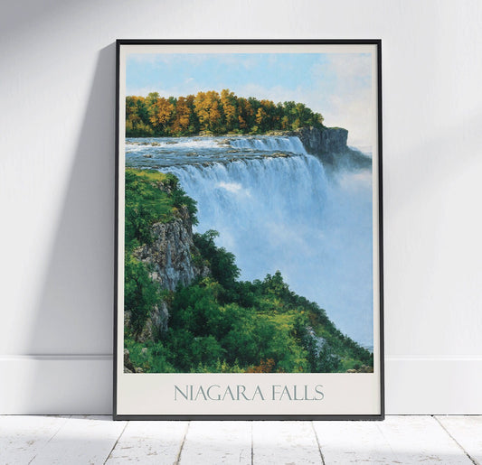 Niagara Falls Travel Print ~ Vintage Style Painting Classic Travel Poster Wall Art Home Decor