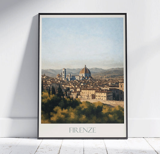 Florence Travel Print ~ Vintage Style Painting Italy Classic Travel Poster Wall Art Home Decor