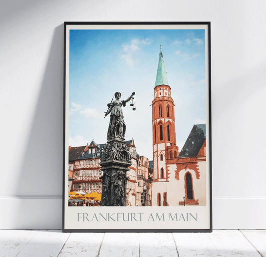 Frankfurt Travel Print, Altstadt ~ Vintage Style Painting Classic Germany Travel Poster Wall Art Home Decor