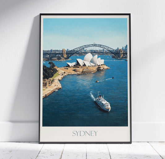 Sydney Travel Print ~ Vintage Style Painting Classic Australia Travel Poster Wall Art Home Decor