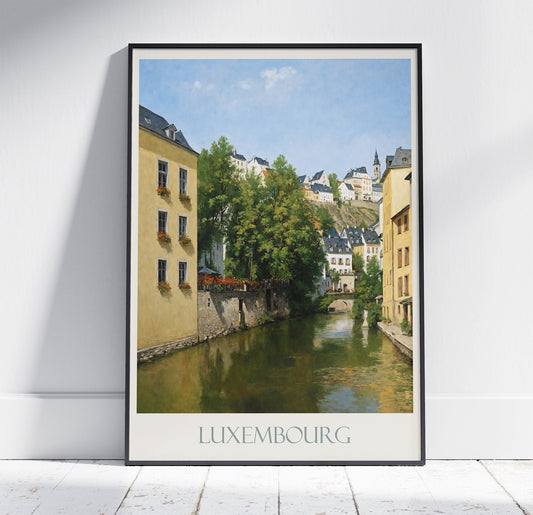 Luxembourg Travel Print ~ Vintage Style Painting Classic Travel Poster Wall Art Home Decor