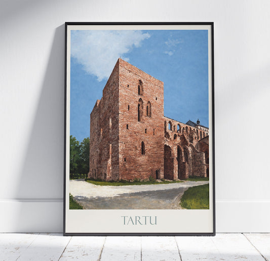 Tartu Travel Print ~ Vintage Style Painting Classic Estonia Travel Poster Wall Art Home Decor